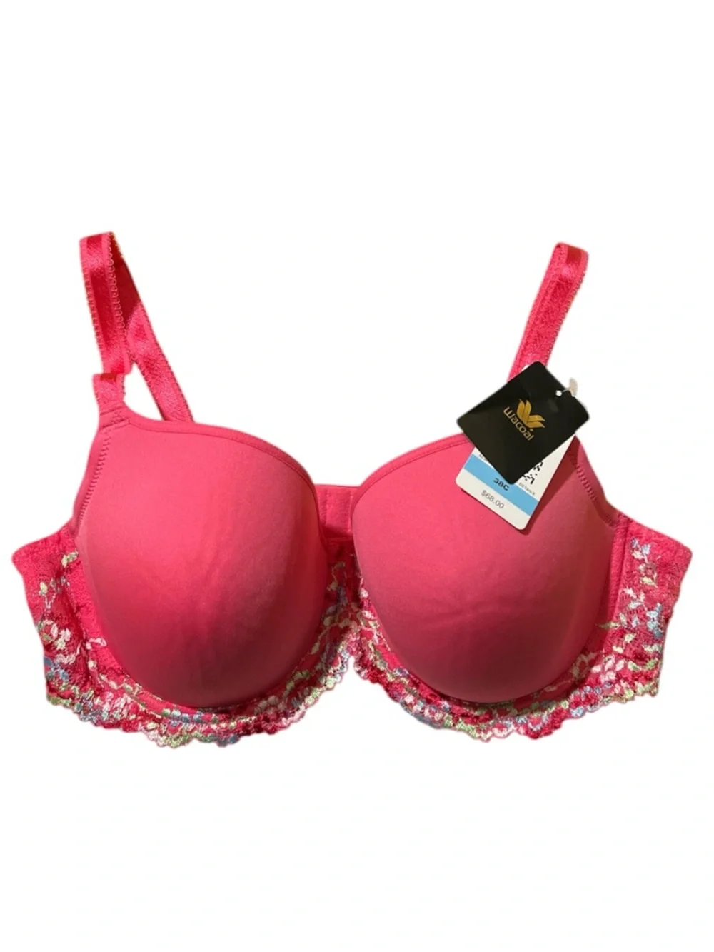 Wacoal Embrace Lace Pink Molded Contour T-Shirt Bra 38C - Picture 3 of 9